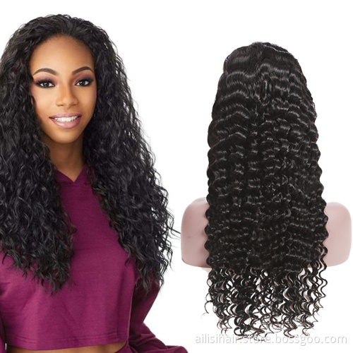 10A 180% Pre Plucked Transparent Swiss Lace Front Wig Vendor HD Lace Curly Closure Frontal Brazilian Human Wigs 100% Human Hair